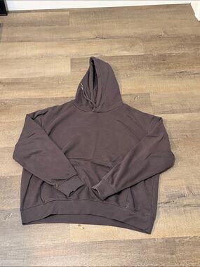 Men's Hooded Pullover Sweatshirt - Dark Brown